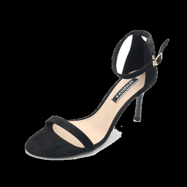 Modernas sieviešu sandales ar plānu papēdi no eko zamšādas