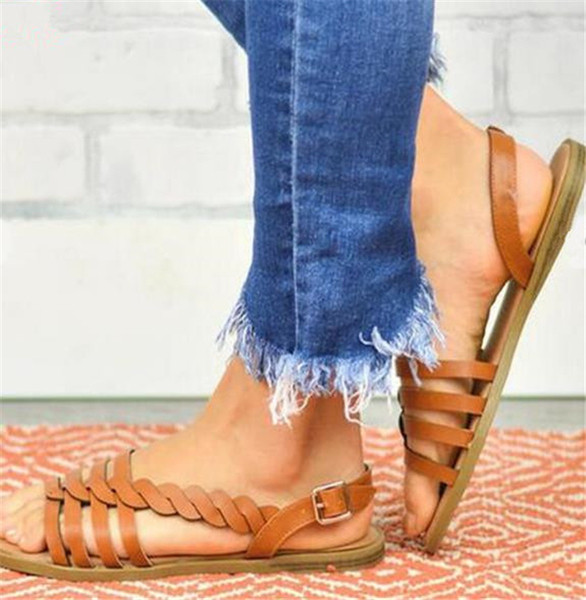 Ikdienas zemas sandales no eko ādas - lieli izmēri