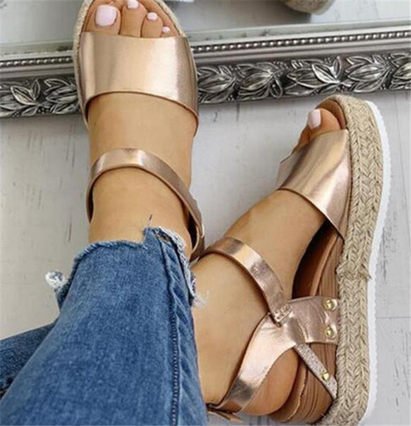 Moderne ženske sandale od eko kože sa platformom - velike veličine