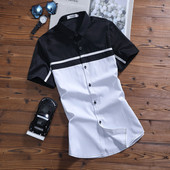 Moderns vīriešu krekls ar klasisku apkakli un īsām piedurknēm