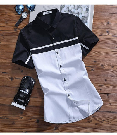 Moderns vīriešu krekls ar klasisku apkakli un īsām piedurknēm