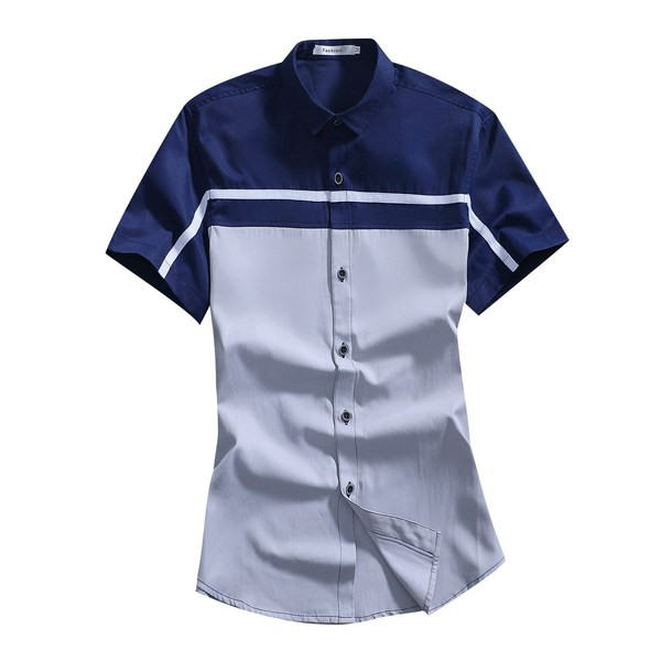 Moderns vīriešu krekls ar klasisku apkakli un īsām piedurknēm