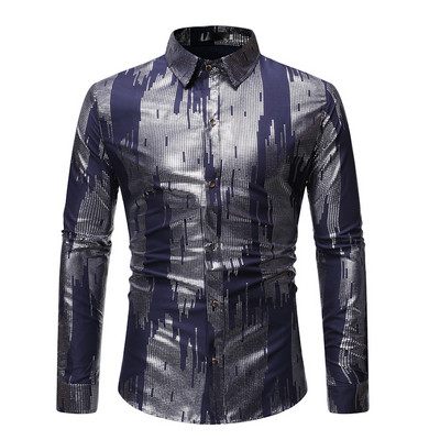 Moderns vīriešu krekls ar klasisku apkakli un garām piedurknēm