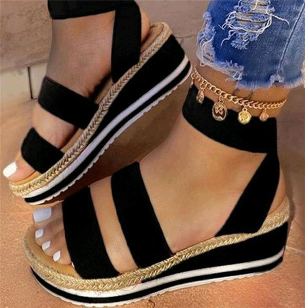 Sieviešu tekstila un platformas sandales - lieli izmēri