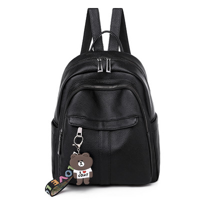 Mindennapi női hátizsák fekete színben - eko bőrből