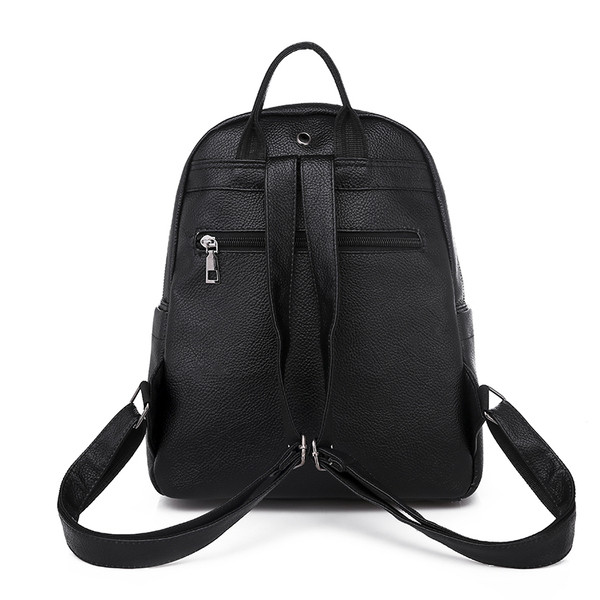 Mindennapi női hátizsák fekete színben - eko bőrből