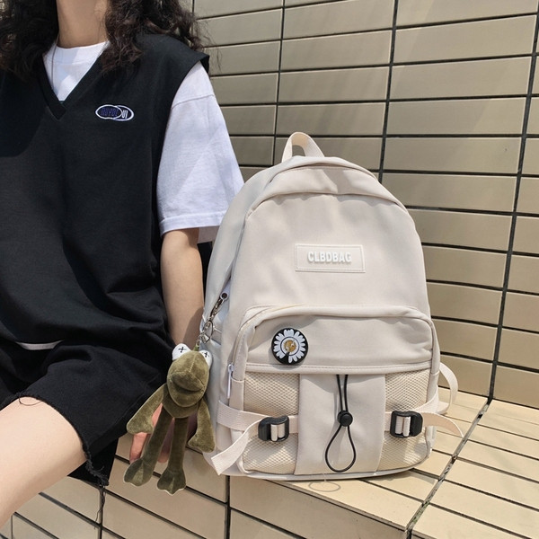 Sieviešu sporta mugursoma ar margrietiņu un priekšējo kabatu