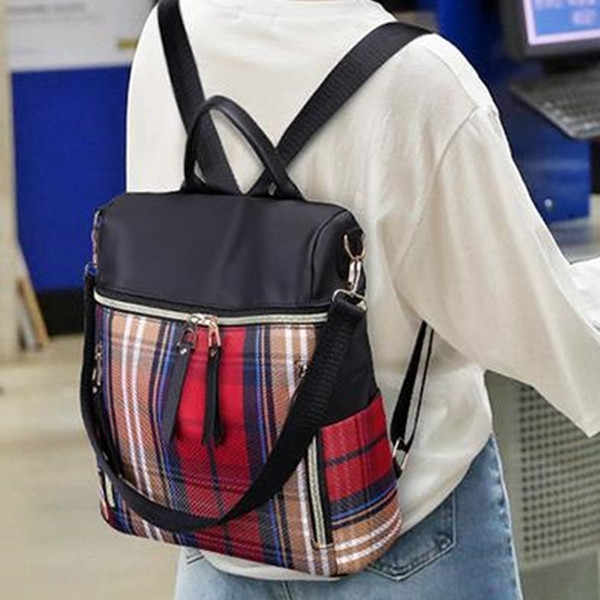 Naiste ruuduline õlasanguga seljakott