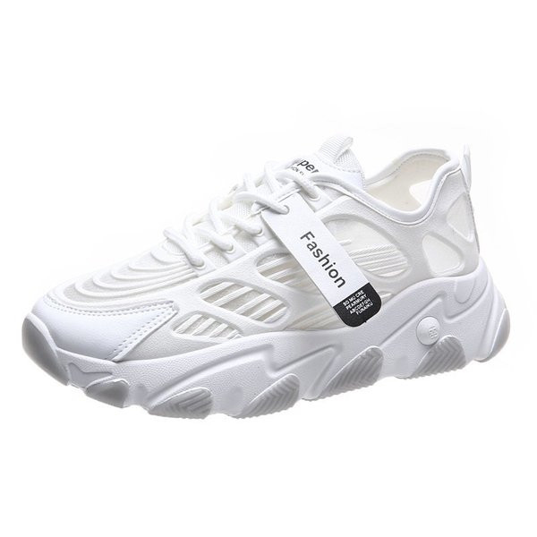 Γυναικεία αθλητικά παπούτσια από οικολογικό δέρμα σε λευκό χρώμα