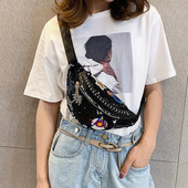 Jauna modeļa sieviešu soma viduklim un pleciem ar fliteriem