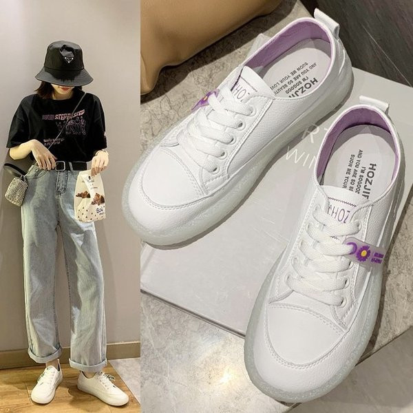 Sieviešu kedas baltas ar plakanu zoli - tīrs modelis