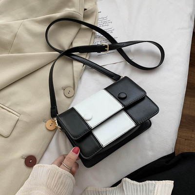 Sieviešu ādas soma ar garu rokturi melnā krāsā