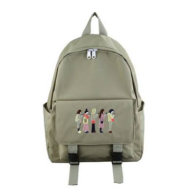 Sieviešu sporta soma ar izšuvumu un priekšējo kabatu