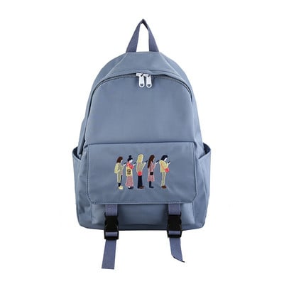 Sieviešu sporta soma ar izšuvumu un priekšējo kabatu