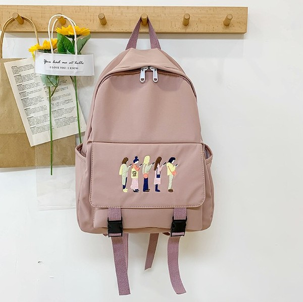 Sieviešu sporta soma ar izšuvumu un priekšējo kabatu