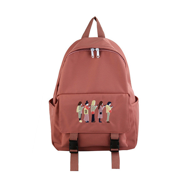 Sieviešu sporta soma ar izšuvumu un priekšējo kabatu