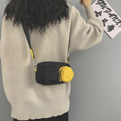 Ikdienas sieviešu tekstila soma ar kabatām un garu rokturi