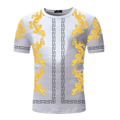 Moderns vīriešu t-krekls ar aplikāciju un krāsu rakstu