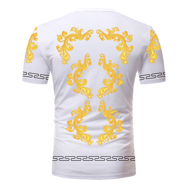 Moderns vīriešu t-krekls ar aplikāciju un krāsu rakstu