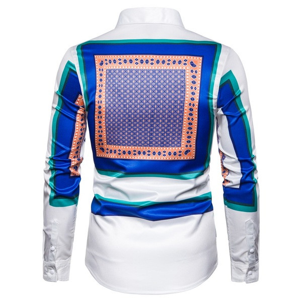 Moderns vīriešu krekls ar klasisku apkakli un garām piedurknēm baltā krāsā