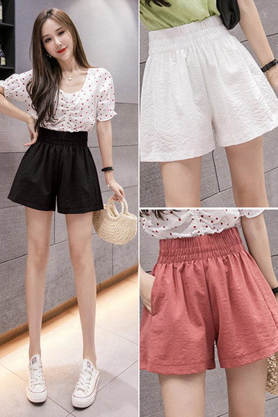 Ikdienas sieviešu šorti ar gumiju un kabatām