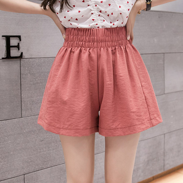 Ikdienas sieviešu šorti ar gumiju un kabatām