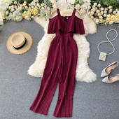 Női hosszú overall vékony pántokkal, több színben