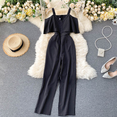 Női hosszú overall vékony pántokkal, több színben