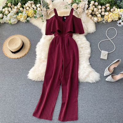 Női hosszú overall vékony pántokkal, több színben