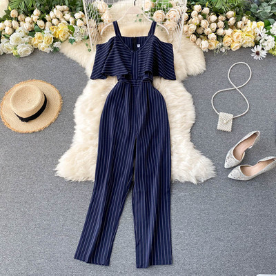 Női hosszú overall vékony pántokkal, több színben