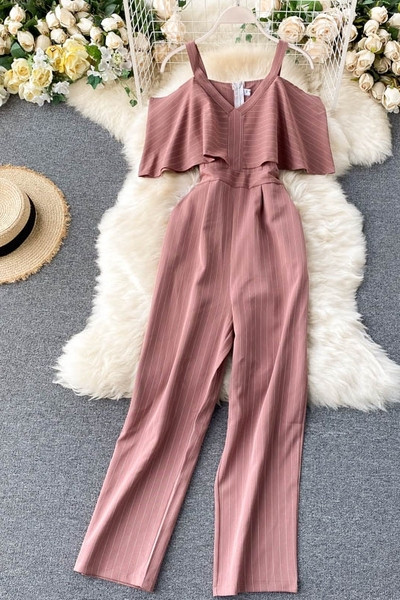 Női hosszú overall vékony pántokkal, több színben