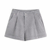 Sieviešu rūtaini šorti ar kabatām