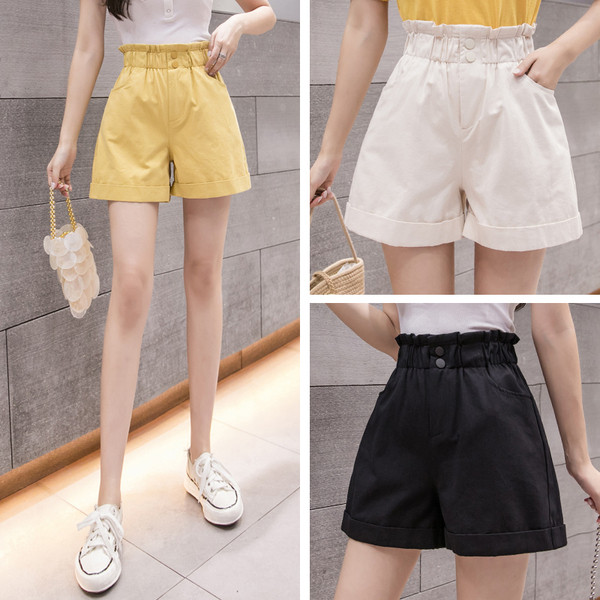 Sieviešu šorti ar augstu vidukli un gumiju