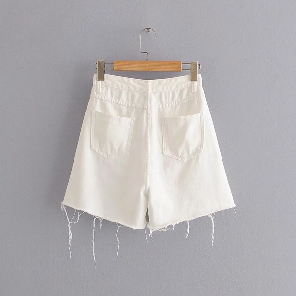 Mūsdienīgi sieviešu šorti - ar augstu vidukli un pogām