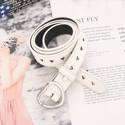 Sieviešu ādas josta ar metāla sirdi