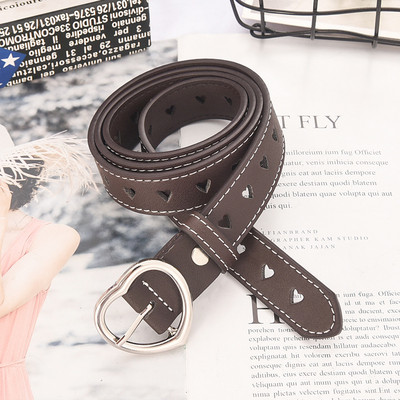 Sieviešu ādas josta ar metāla sirdi