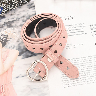 Sieviešu ādas josta ar metāla sirdi