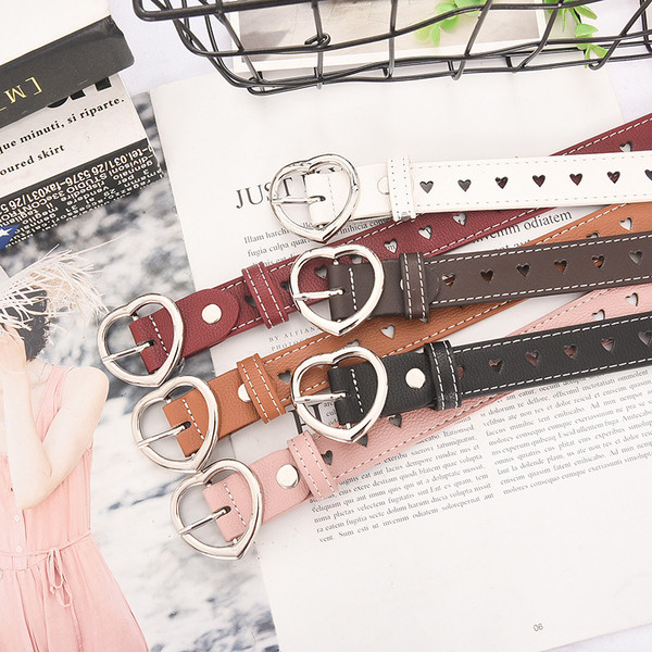 Sieviešu ādas josta ar metāla sirdi