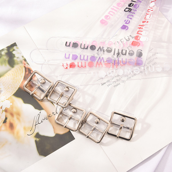 Női szilikon öv felirattal és fém elemmel