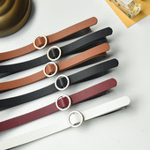 Modern női ökobőr öv fém gyűrűvel