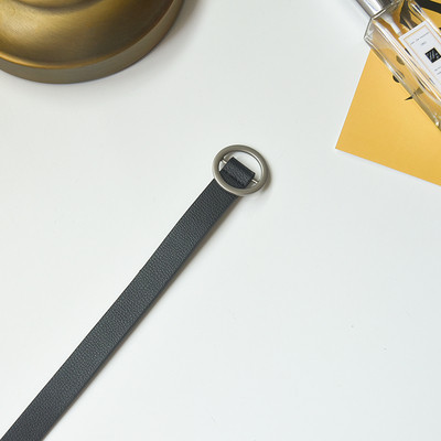 Modern női ökobőr öv fém gyűrűvel