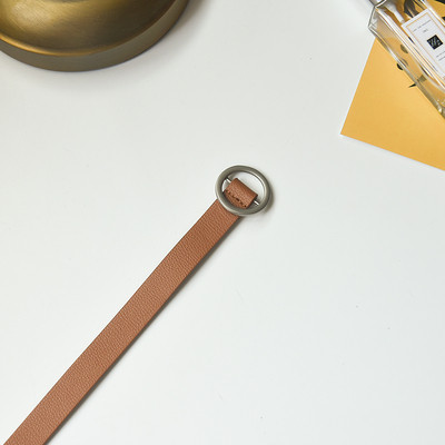 Modern női ökobőr öv fém gyűrűvel