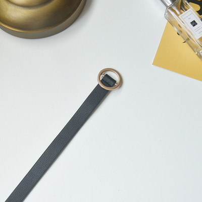 Modern női ökobőr öv fém gyűrűvel