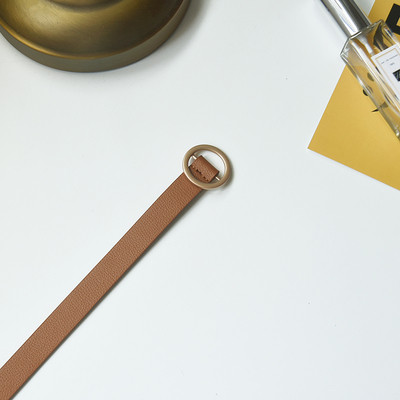 Modern női ökobőr öv fém gyűrűvel