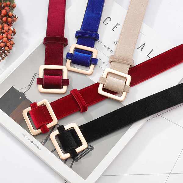 Sieviešu zamšādas josta ar metāla sprādzi