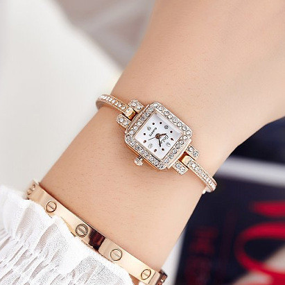 Stilīgs sieviešu pulkstenis no nerūsējošā tērauda un akmeņiem