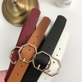 Moderna sieviešu ādas josta ar metāla stiprinājumu