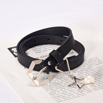 Modern női ökobőr öv fém kiegészítővel