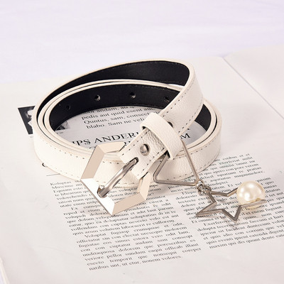 Modern női ökobőr öv fém kiegészítővel