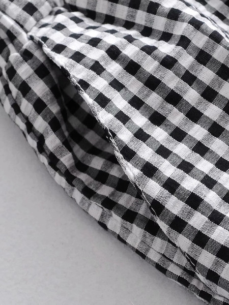 Naiste kõrge vöökohaga ruudulised püksid – lai mudel